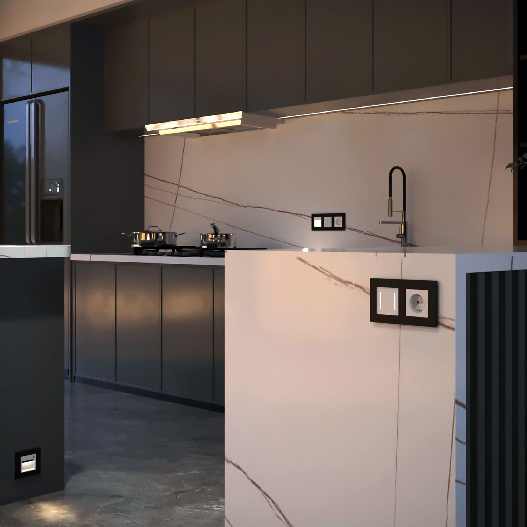 Умный сенсорный выключатель двухклавишный (белый) Werkel a064140_WR