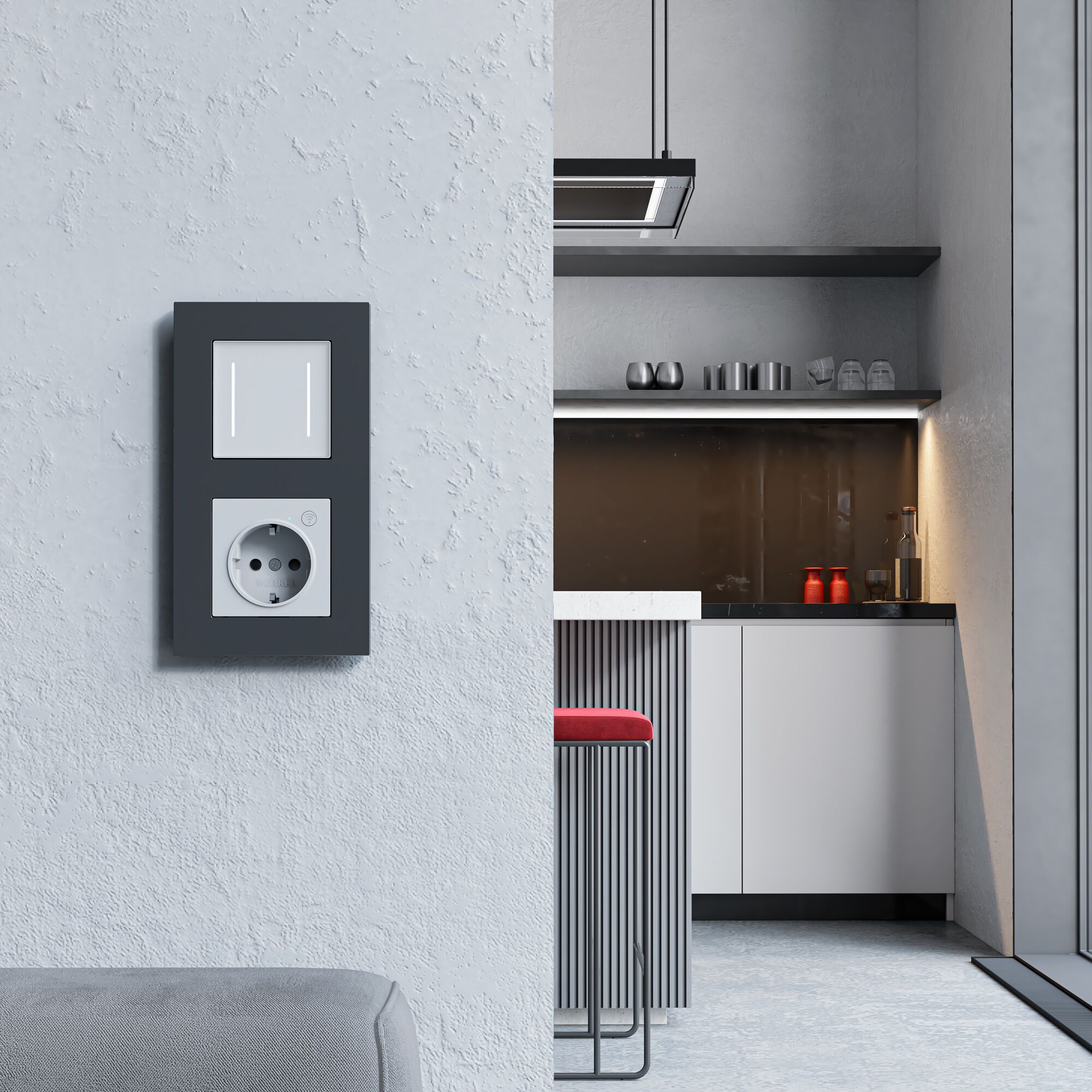 Умный сенсорный выключатель двухклавишный (белый) Werkel a064140_WR